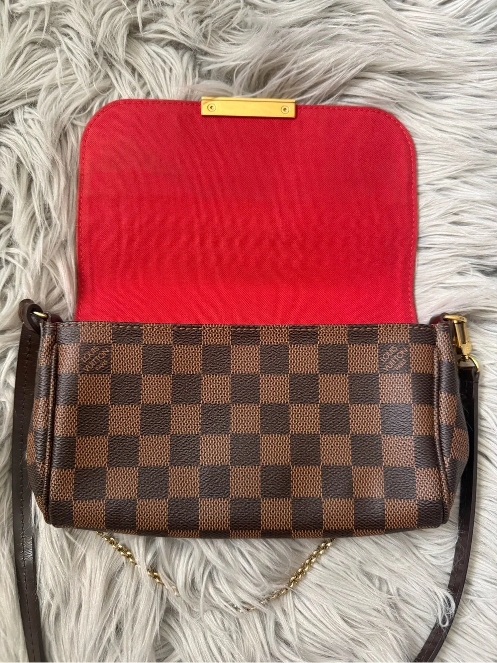 LOUIS VUITTON Favorite PM Damier Ebene Crossbody Bag